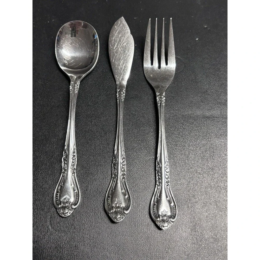 Condiment Silverware Set Butter Knife, Jelly/sugar Spoon, Fruit Fork Roberta